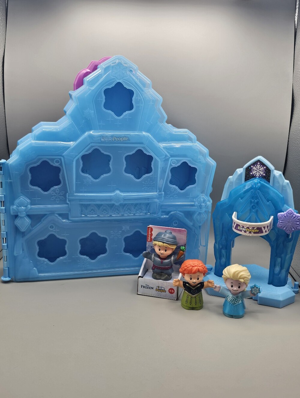 Disney Little People Frozen‎ Elsa Storage Play Set Lot Anna Kristoff Ice Blue